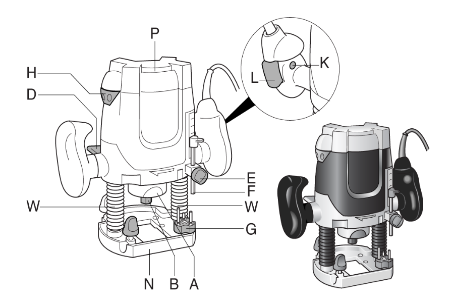 Lijntekening freesmachine